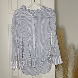 Banana Republic blue & white striped button down